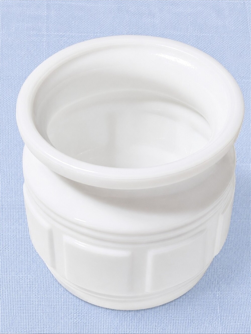 Vintage White Milk Glass Jardiniere Cachepot Vase | Coastal Cottage Americana - Picture 7 of 12
